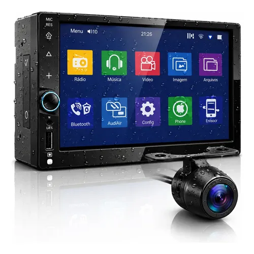 Multimídia Universal 2din 7 Bt Espelhamento Hd & Câmera Ré