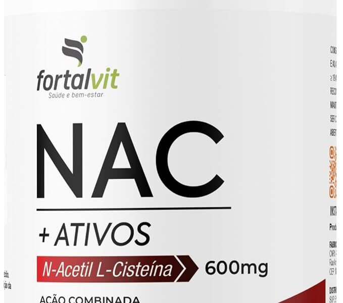 NAC 600mg 120 Cápsulas 4 Meses de Uso, Longa Duração 2x Mais, com Molibdênio e Selênio, Fortalvit