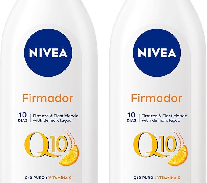 NIVEA Kit Loção Hidratante Firmador Q10 + Vitamina C para Todos os Tipos de Pele 400ml