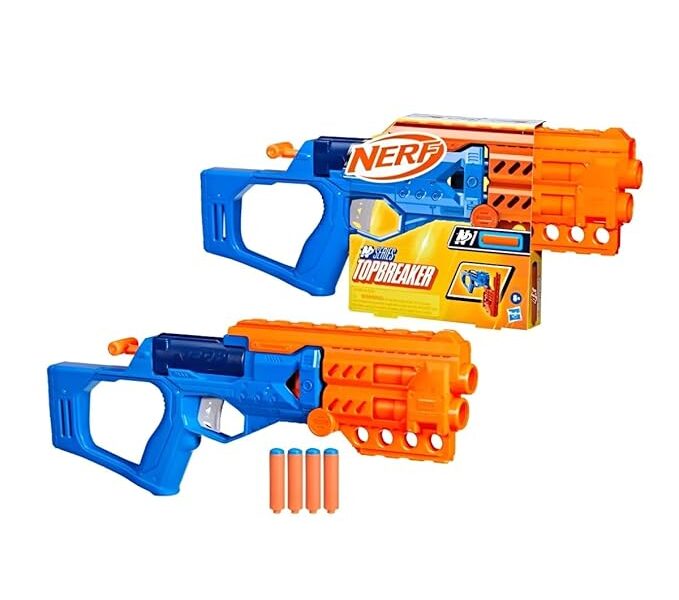 Nerf N Series Topbreaker, Lançador em plástico azul e laranja com 4 dardos