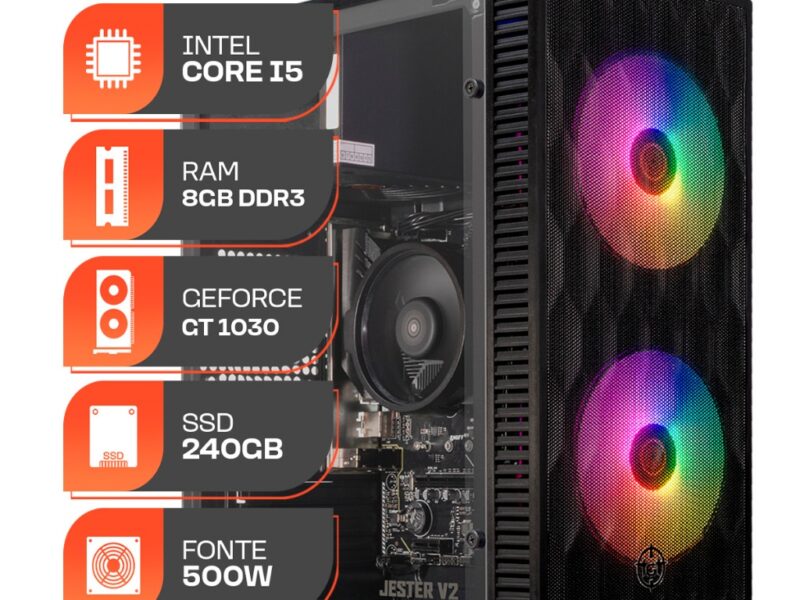 PC Gamer Forge, Intel Core i5, GT 1030 2GB, 8GB DE RAM, SSD 240GB, Fonte 500W