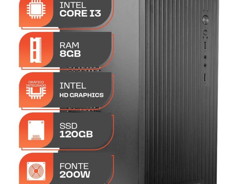 PC Home Essential S, Intel Core i3, 8GB DE RAM, SSD 120GB