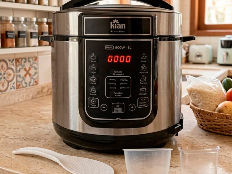 Panela De Pressão Elétrica 5 Litros Kian Inox