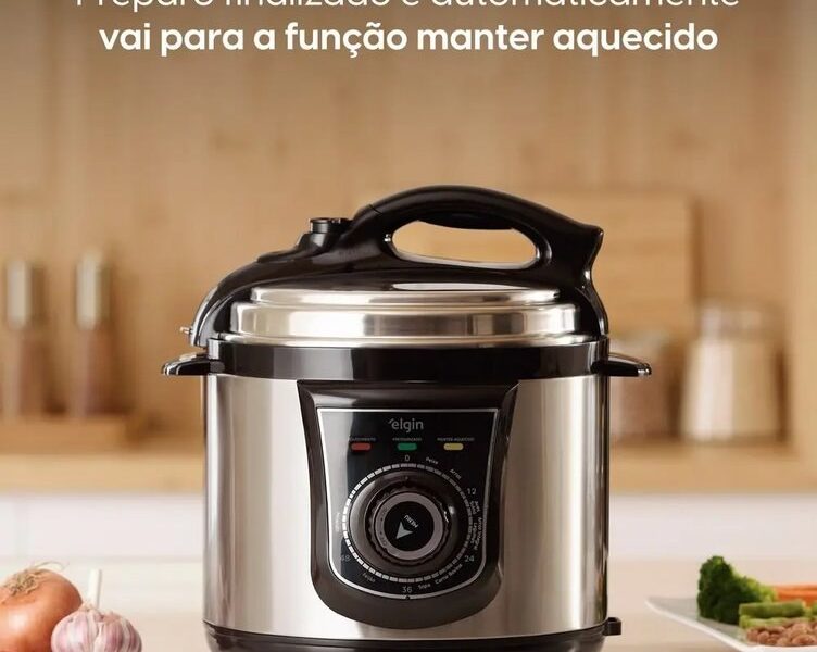 Panela De Pressão Elétrica Elgin 4 Litros Segura 840w Preto