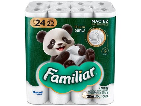 Papel Higiênico Folha Dupla Bracell Familiar 24 Rolos 30m – Papel Higiênico –