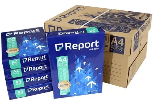 Papel Sulfite A4 Suzano Premium Report 75g Caixa C/10 Resmas na Meli por R$ 282,00