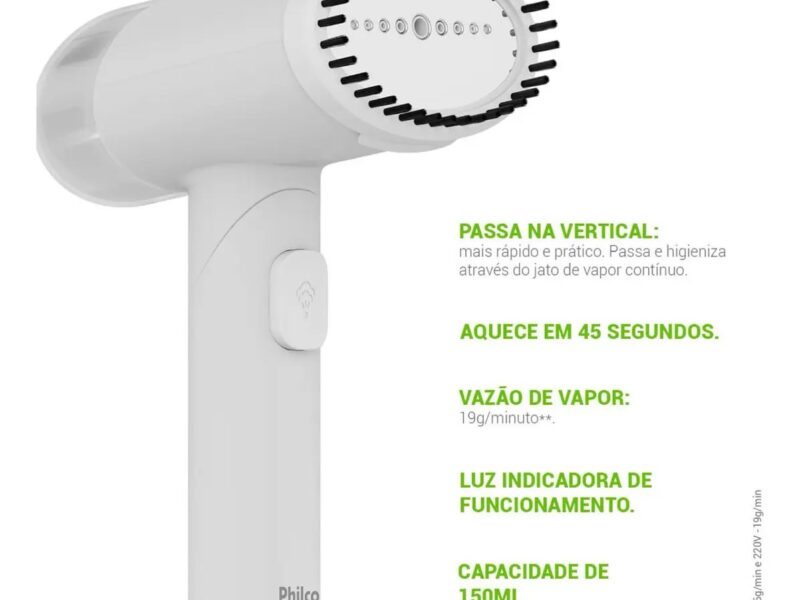 Passadeira A Vapor Dobrável Philco 150ml 1250w Pvp06a Bivolt Branco