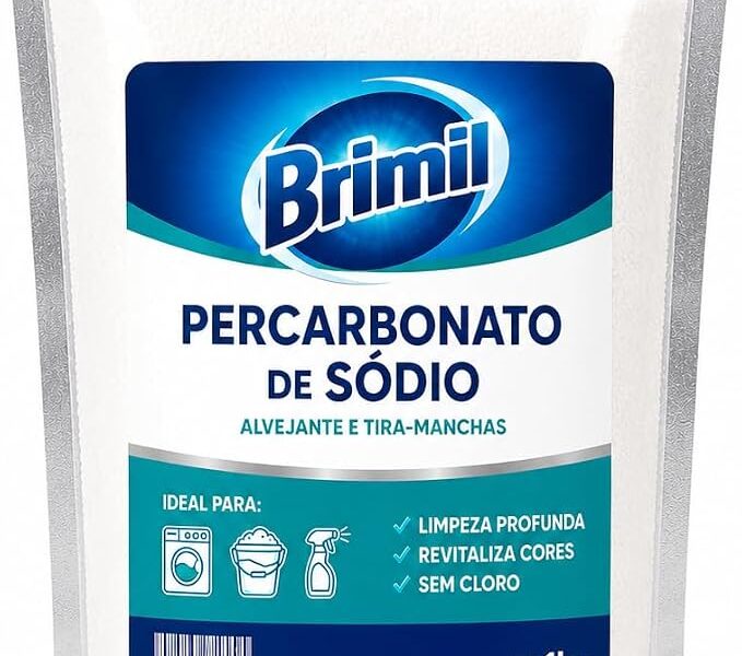 Percarbonato de Sódio 1kg 100% Puro Tira Manchas em Pó Alvejante Biodegradável para Roupas Brancas Coloridas e Limpeza Doméstica