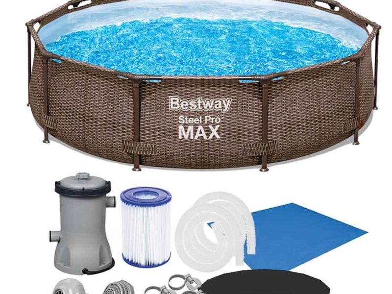 Piscina Estrutural 4678L Circular Deluxe + Filtro 110V ou 220V + Capa + Forro Bestway