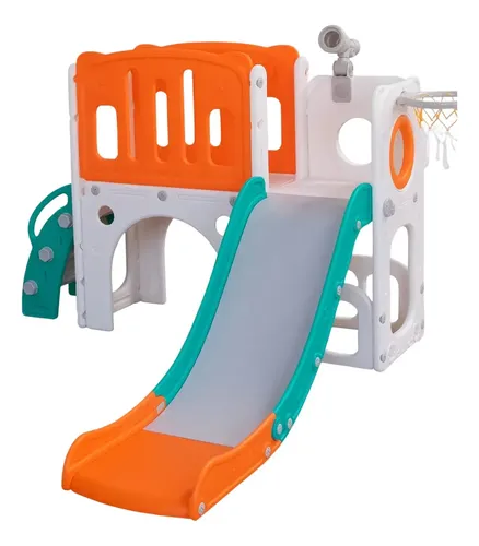 Playground Infantil Indoor Freso Baby Mini Mundo 5 em 1 Laranja/Verde
