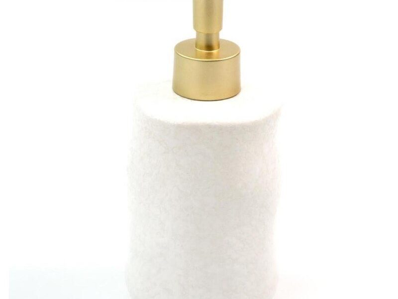 Porta Sabonete Líquido Orgânico Branco em Cerâmica – Oikos