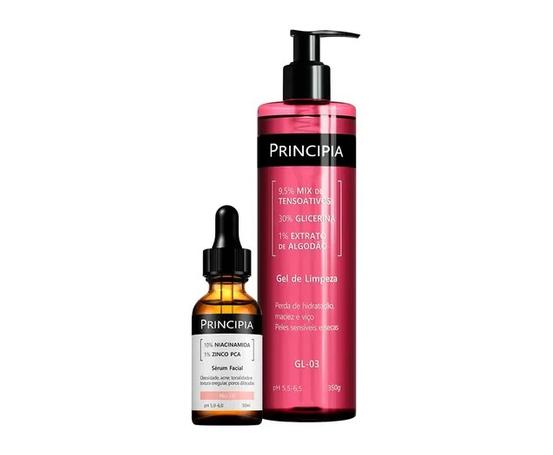 Principia Kit Gel Limpeza Gl-03 + Sérum Niacinamida 10% Seca Dia/noite