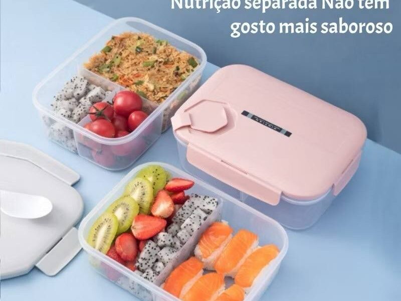 SPOETRY Pote 1400ml 3 Compartimentos para Trabalho e Escola