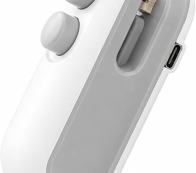 Seladora Portátil 2 em 1 com Carregamento Mini Máquina Selar Sacos Compacta