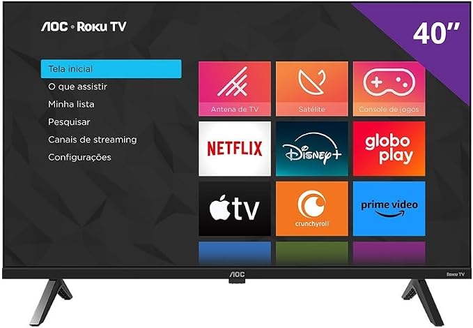 Smart TV 40″ AOC Roku TV DLED Full HD 40S5045/78G – Bivolt