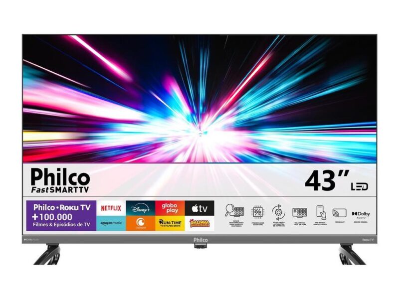 Smart TV 43″ Philco QLED HDR10 Roku TV P43KRB