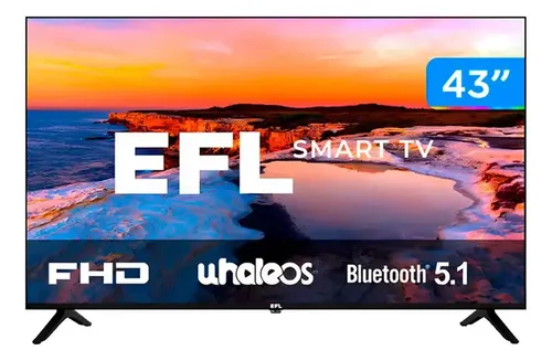 Smart TV 43" LED, Full HD, Ultrafina, Sem bordas, 3 HDMI 2 USB, Controle remoto multifuncional, Wifi, Bluetooth – EFL 43SX800FD
