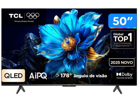 Smart TV 50″ TCL 4K UHD QLED 50P7K Google TV AiPQ Google Assistente 3 HDMI – Smart Tv –