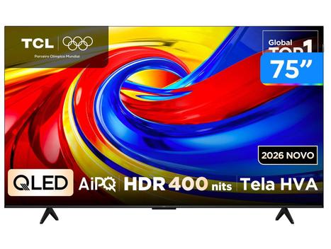 Smart TV 75″ TCL 4K UHD QLED 75P7L Google TV 2026 – TV 4K Ultra HD –
