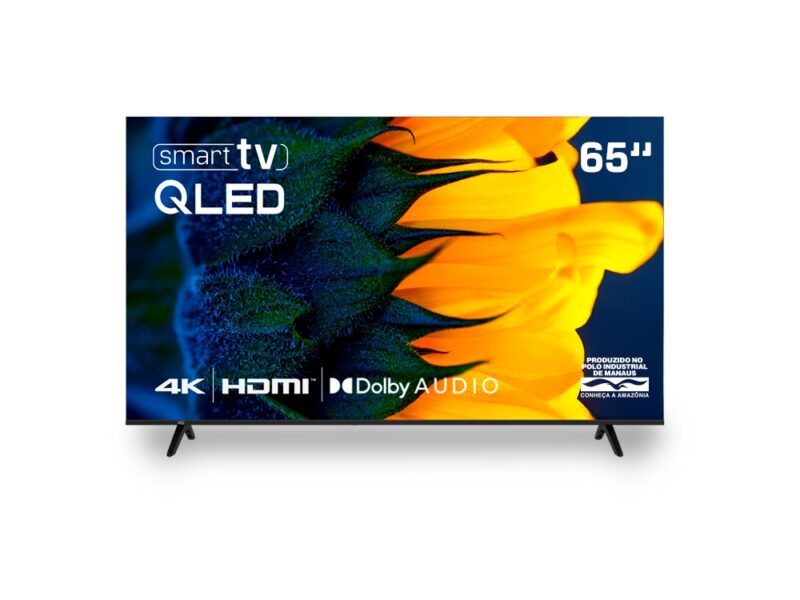 Smart TV HQ QLED 65 Polegadas 4K Dolby Audio Wi-Fi Bluetooth 3 HDMI 2 USB RJ45 Netflix HQ-QLED65SM