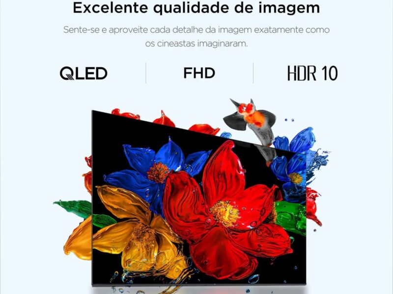 Smart TV TCL 32 Polegadas FHD QLED S5K WiFi Bluetooth Google TV 2 HDMI HDR10 Dolby Audio 32S5K
