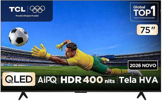 Smart TV TCL 75 Polegadas QLED 4K P7L WiFi Bluetooth Google TV HDR10+ 120 Hz VRR AIPQ 75P7L