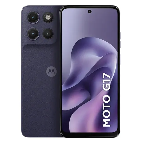 Smartphone Motorola Moto G17 4g – 128gb 12gb (4gb Ram + 8gb Ram Boost), Camera 50mp Sony Lytia 600, Tela Fhd+ 60hz, Bateria 5200 Mah – Roxo