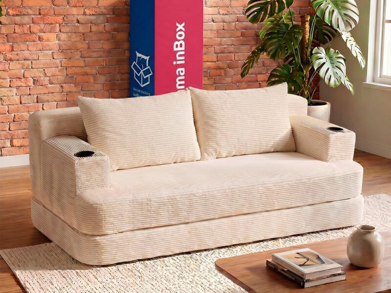 Sofá Cama Nami. 1,50m Xpand Tech Tecido Velourê Cama inBox