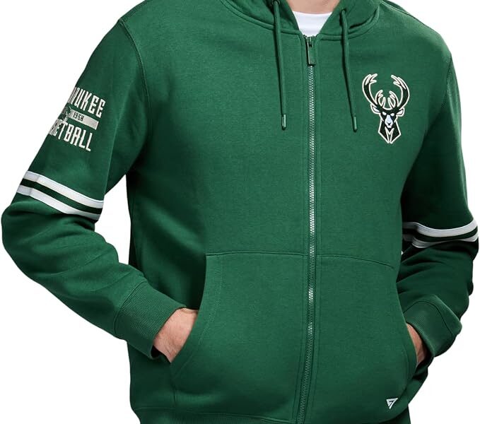 Suéter com capuz X Nba Officially Licensed Men’s Full-zip Up Long Sleeve Hooded Fleece Sweatshirt GAME 7Masculino