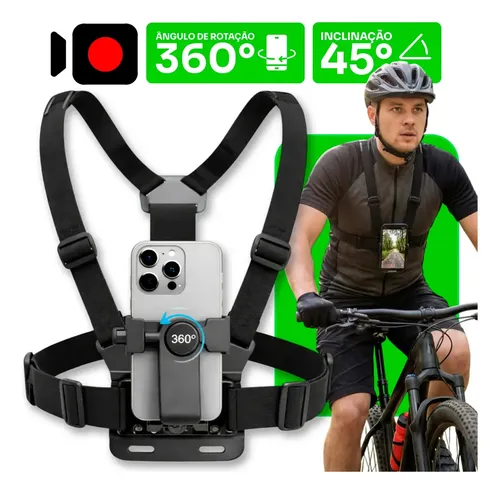 Suporte De Peito Para Celular Câmera Peitoral Cinturao Ajustavel Moto Bicicleta Esporte – GoodVision