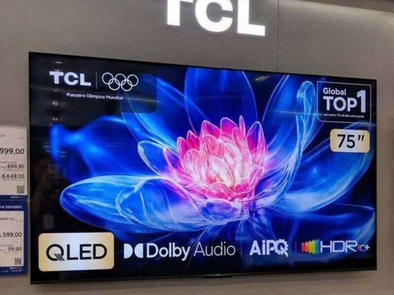 TCL, Smart TV 75" T6C, 4K QLED, Tela HVA, HDR10+ e Google TV