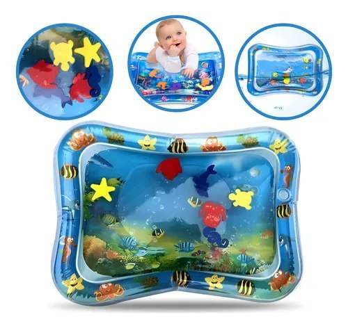 Tapete De Atividades Para Bebes Almofada De Água Inflável Interativo Aquário Sensorial Fundo Do Mar Mpmax