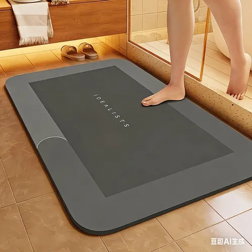 Tapete De Banheiro Antiderrapante Secagem Rápida 60 Cm 40 Cm Preto