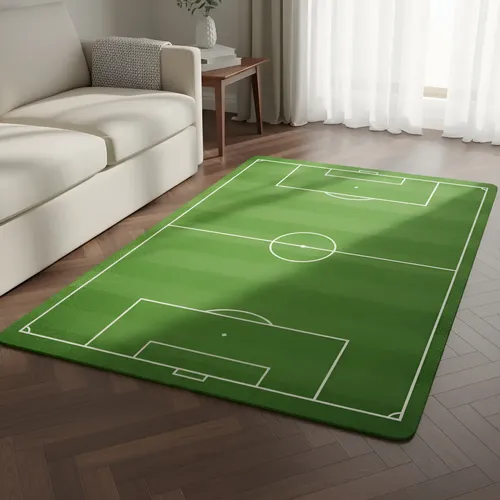Tapete Infantil Campo Futebol Quarto Bebê Bola Jogador Jogo