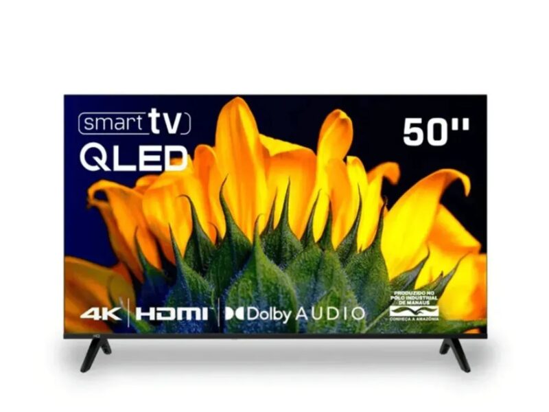 Televisão Smart Tv Hq 50 Qled, 4k Uhd, Dolby Audio, Wi-fi, Bluetooth, 3 Hdmi, 2 Usb, Netflix, Prime Video, Bivolt