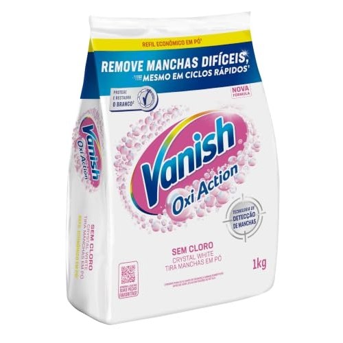 Tira Manchas Vanish em Pó Crystal White Oxi Action para roupas brancas Refil Econômico 1kg na Link por R$ 29,99