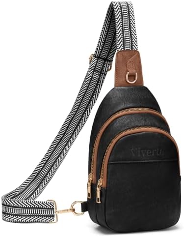 Viverte Bolsa tiracolo feminina pequena de couro, pochete transversal para mulheres
