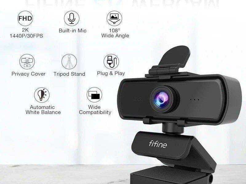 Webcam FIFINE 1440p Full HD para PC com Microfone, Tripé, para Desktop e Laptop, Webcam para Transmissão ao Vivo e Chamadas de Vídeo – K420 – AliExpress 7