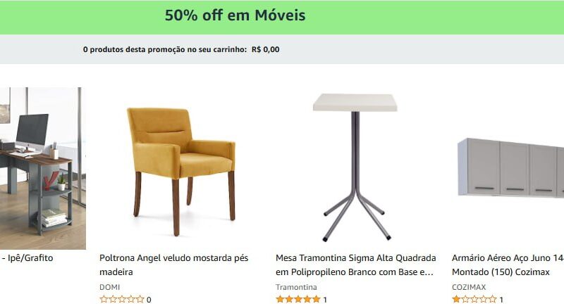 50% off em Móveis na Amazon