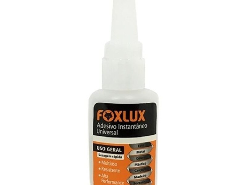 Adesivo Instantâneo Universal Foxlux 20g Cola Rápida Multiuso