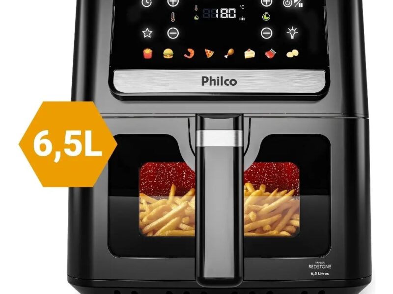 Air Fryer Philco 6,5L Visor Glass e Redstone 1700W PAF65A