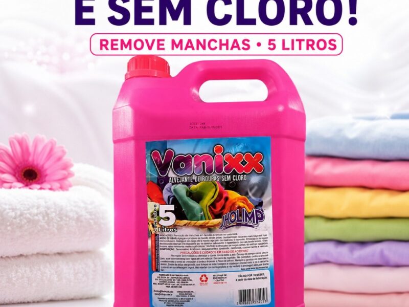 Alvejante Sem Cloro Tira Manchas 3 Em 1 Vanixx Jholimp 5L