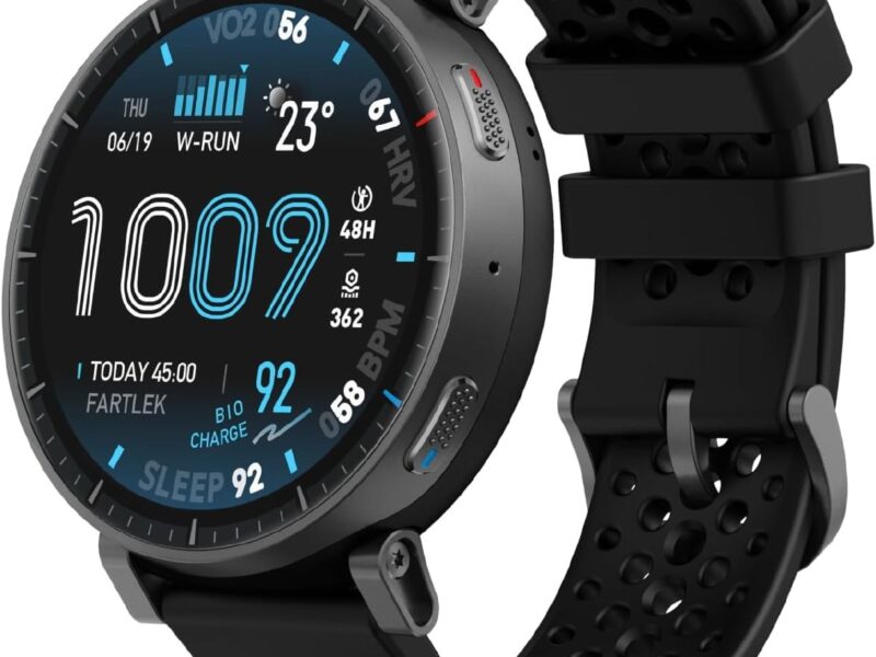 Amazfit Active Max 1.5″ AMOLED Display, GPS, 4GB de armazenamento, 170 Sport, 5 caixadores eletrônicos,Bateria de 25 dias