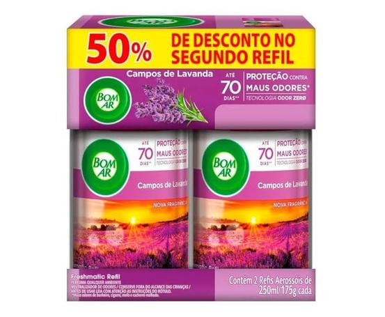 Aromatizador de Ambiente Bom Ar Automático Aerossol Freshmatic Refil na 2ª Unidade Campos de Lavanda