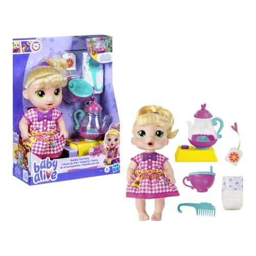 Baby Alive Festinha do Chá LaLa GooGoo boneca loira em plástico, brinquedo