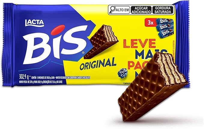 Bis Original Ao Leite – Kit com 3 unidades de 100,8g