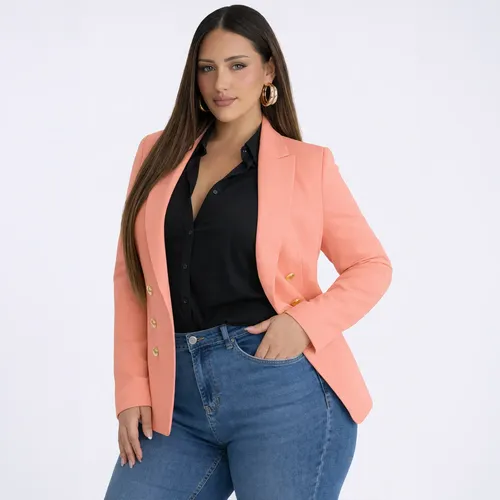 Blazer Feminino Longo Sobretudo Alfaiataria Social Plus Size