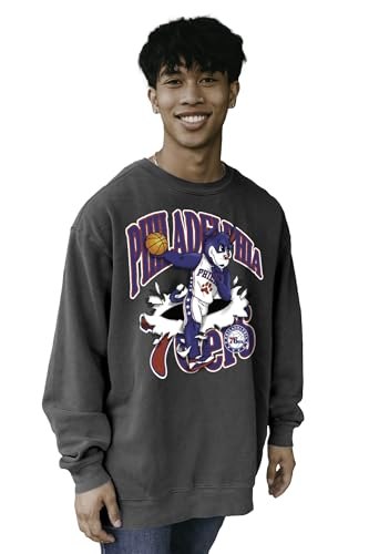 Blue 84 Moletom NBA unissex adulto Nba oficialmente licenciado gola redonda Ringspun Slam Mascote Preto
