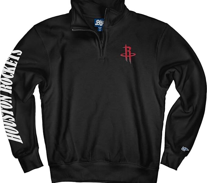 Blue 84 NBA Officially Licensed Quarter Zip Sweatshirt Sleeve Black