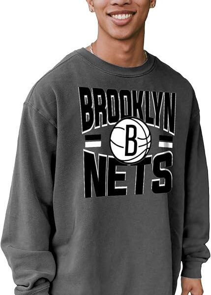 Blue 84 NBA unisex-adult Nba Officially Licensed Crewneck Sweatshirt Ringspun Bold Black